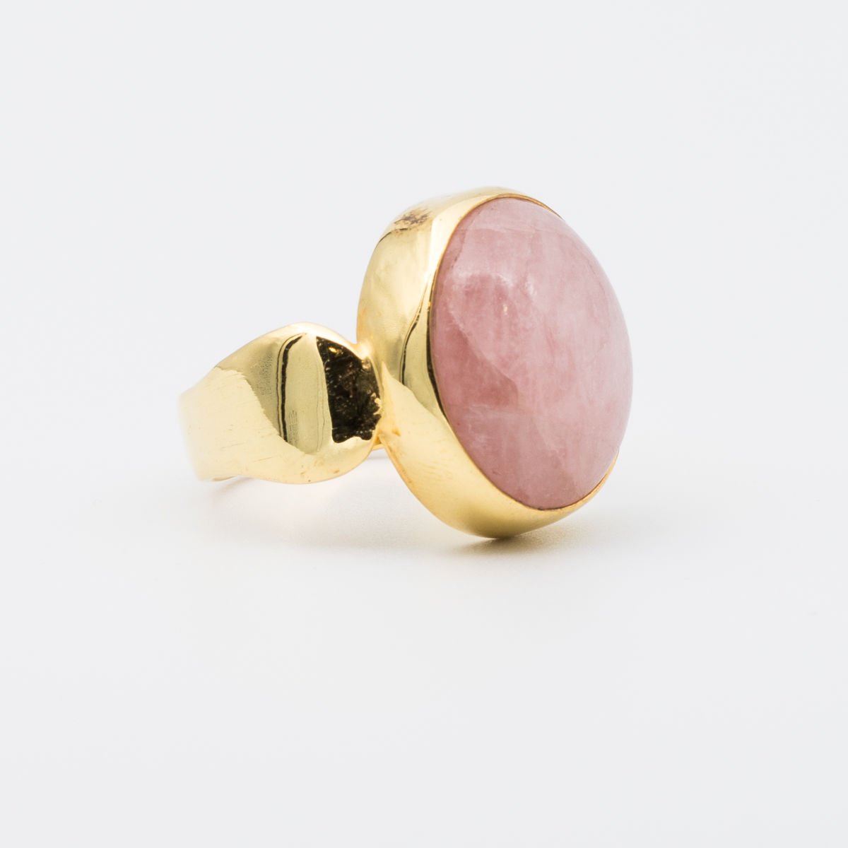 Pembe Kuvars 925 Ayar Gümüş Yüzük