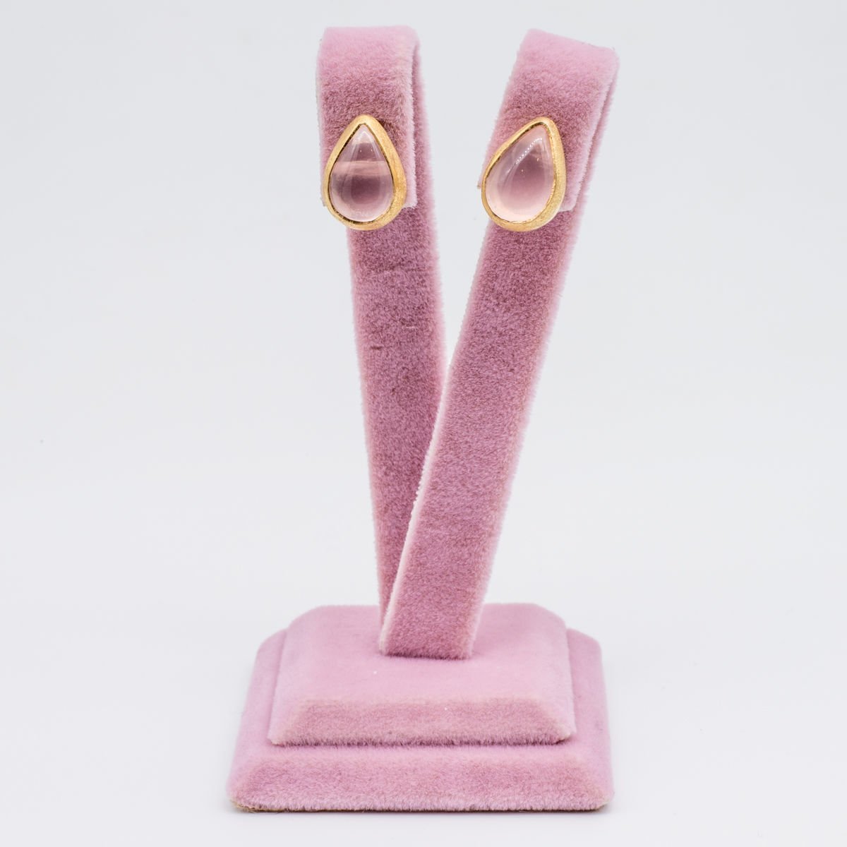 Pembe Kuvars 925 Ayar Gümüş Küpe