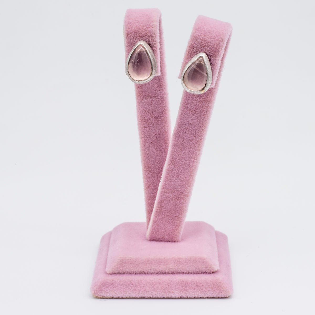 Pembe Kuvars 925 Ayar Gümüş Küpe