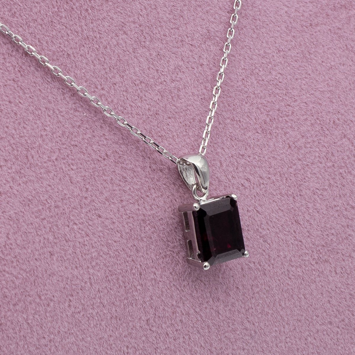 Garnet Lal Garnet 925 Gümüş Ayar Gümüş Kolye