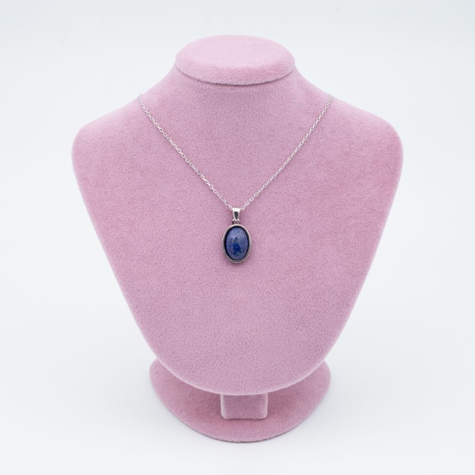 Lapis Lazuli Doğaltaş 925 Gümüş Ayar Gümüş Kolye
