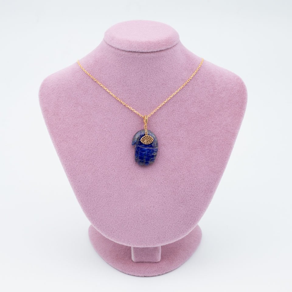 Lapis Lazuli Doğaltaş 925 Gümüş Ayar Gümüş Kolye