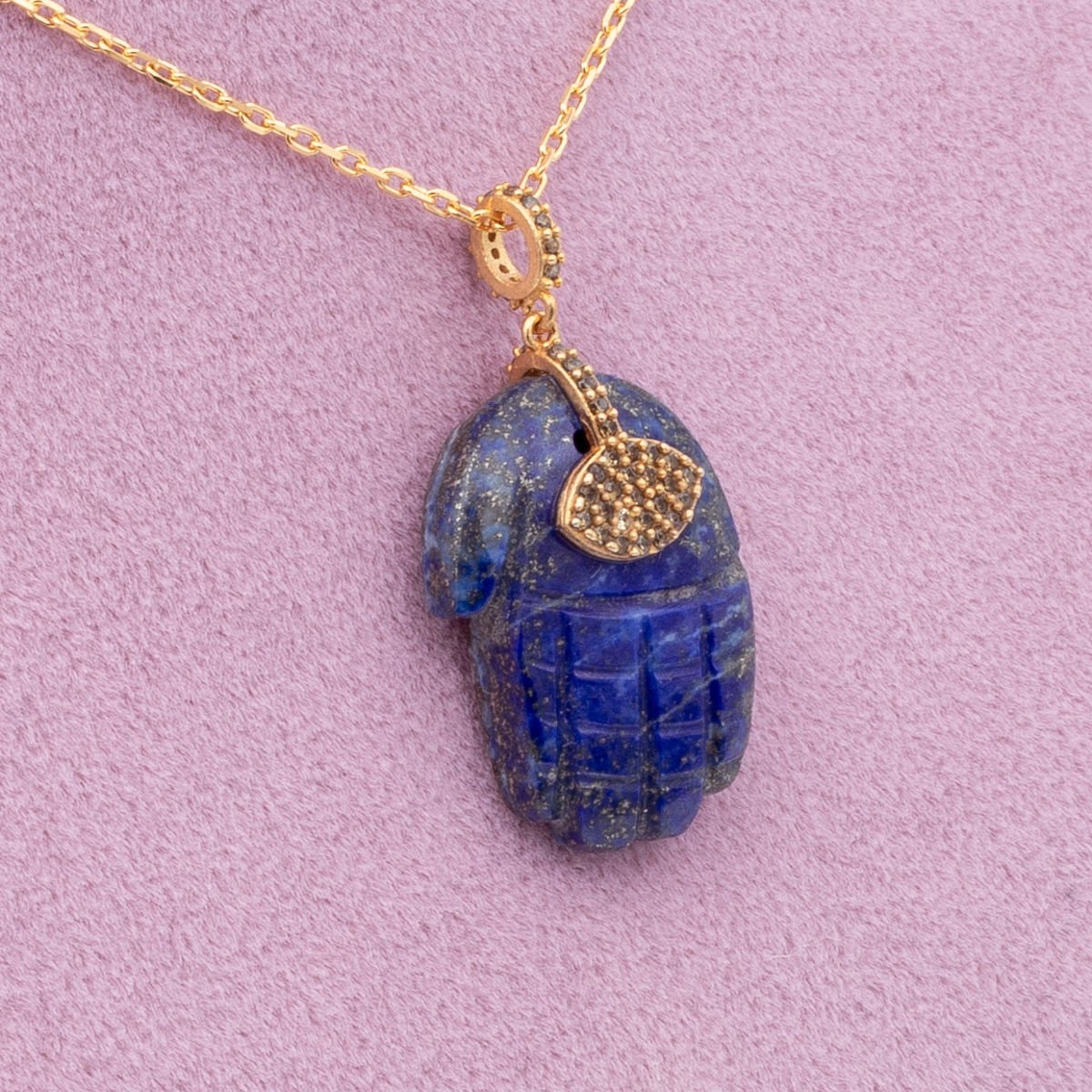 Lapis Lazuli Doğaltaş 925 Gümüş Ayar Gümüş Kolye