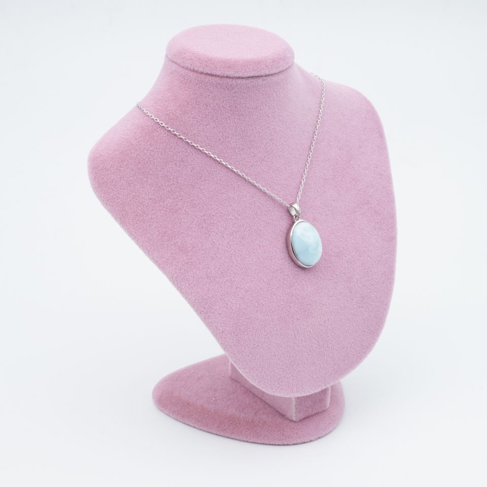 Larimar Doğaltaş 925 Gümüş Ayar Gümüş Kolye