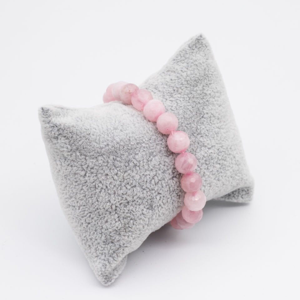 Pembe Kuvars Faset Bileklik