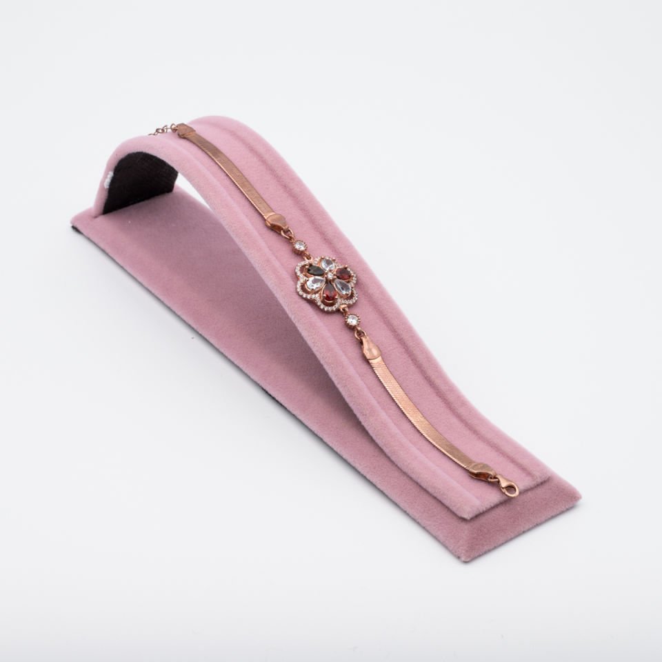Garnet Lal, Topaz Safir Doğaltaş   Gümüş Bileklik