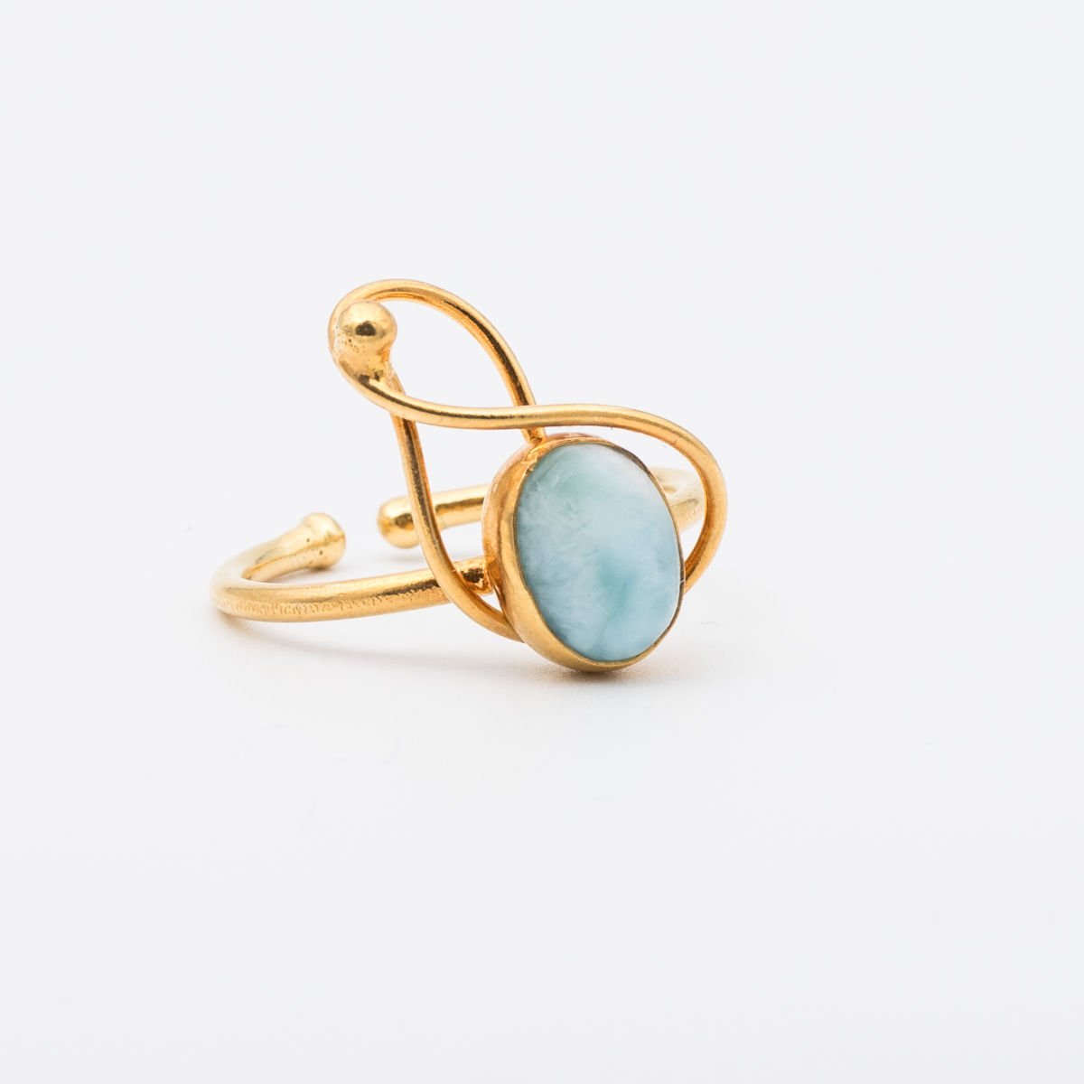Larimar 925 Ayar Gümüş Yüzük
