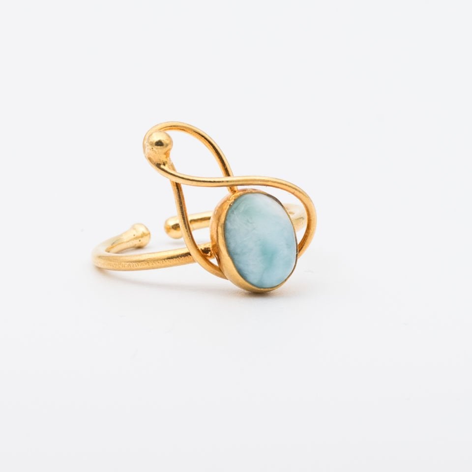 Larimar 925 Ayar Gümüş Yüzük