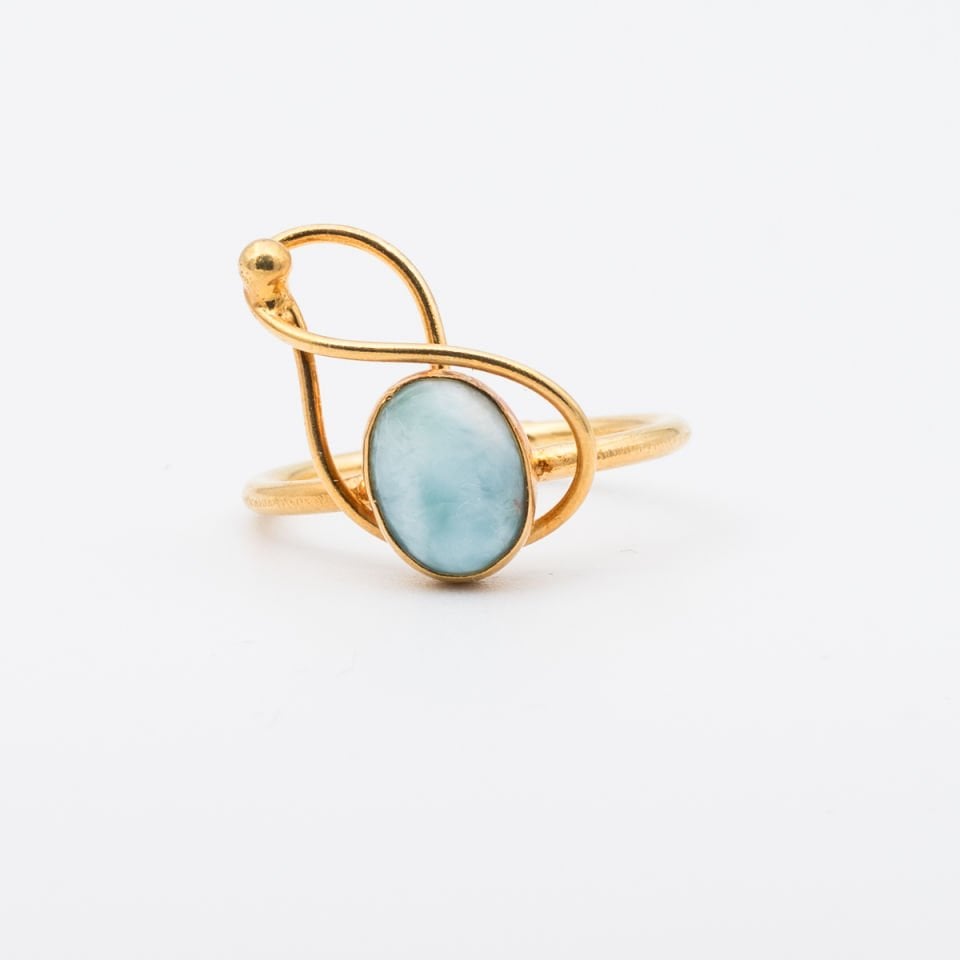 Larimar 925 Ayar Gümüş Yüzük