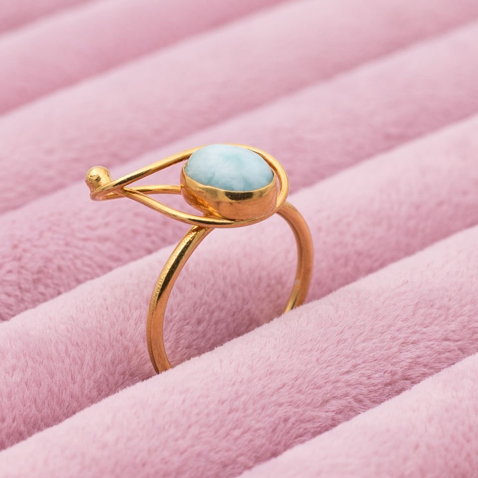 Larimar 925 Ayar Gümüş Yüzük