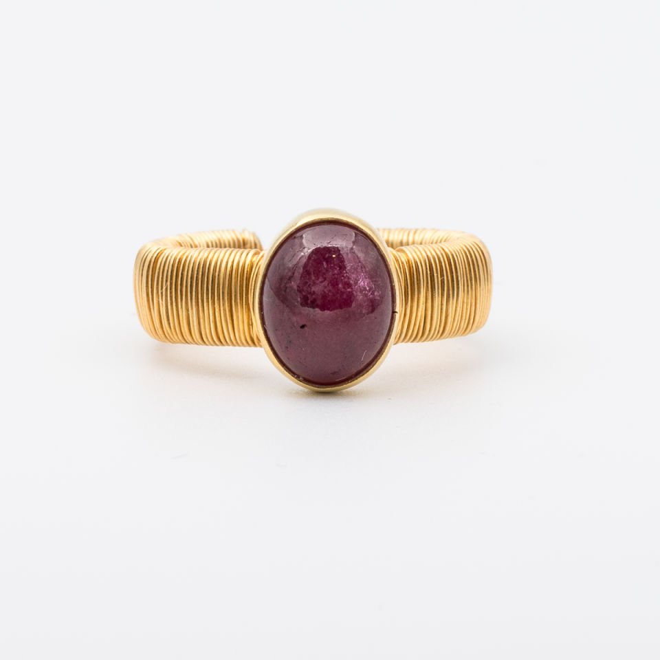 Garnet Lal  925 Ayar Gümüş Yüzük