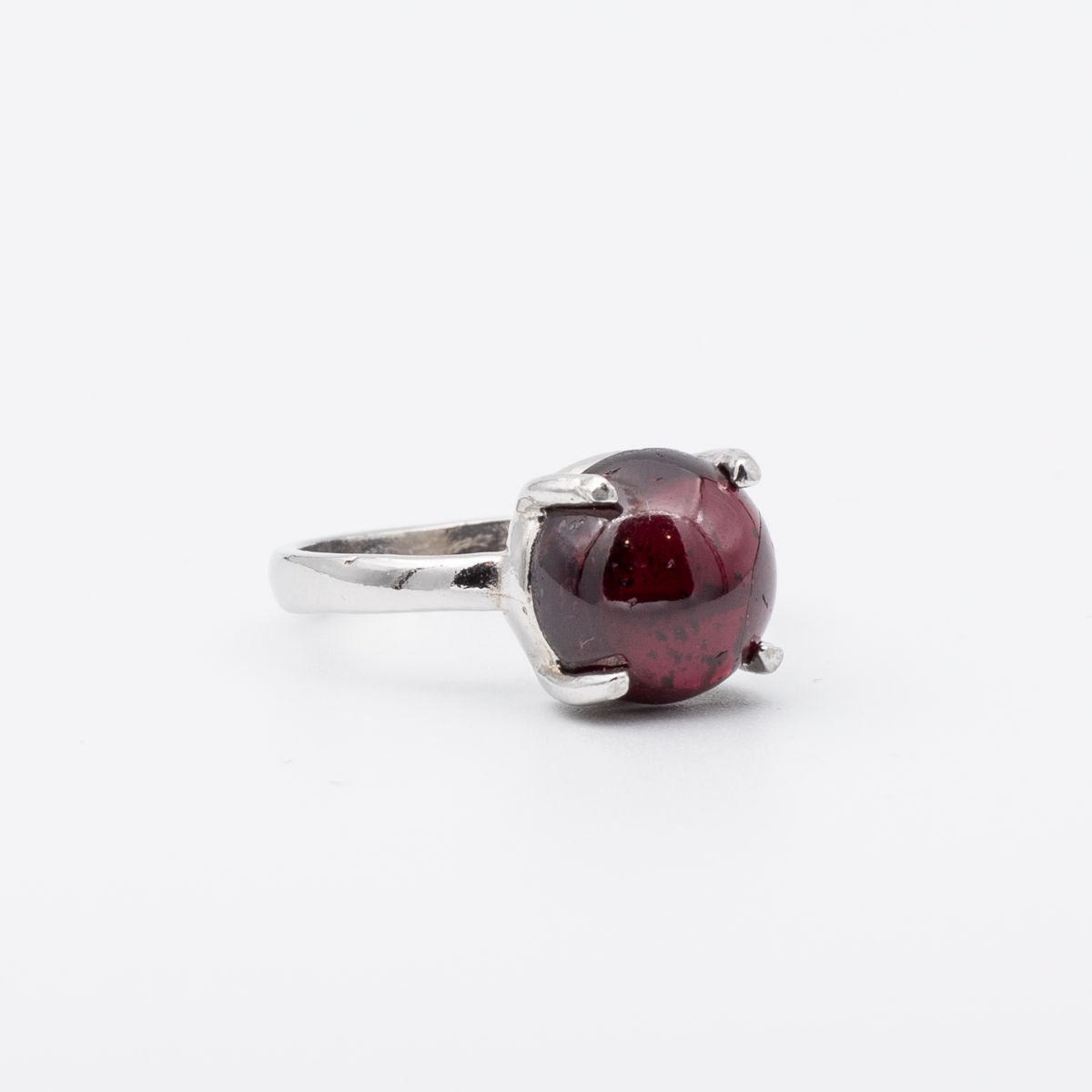 Garnet Lal 925 Ayar Gümüş Yüzük