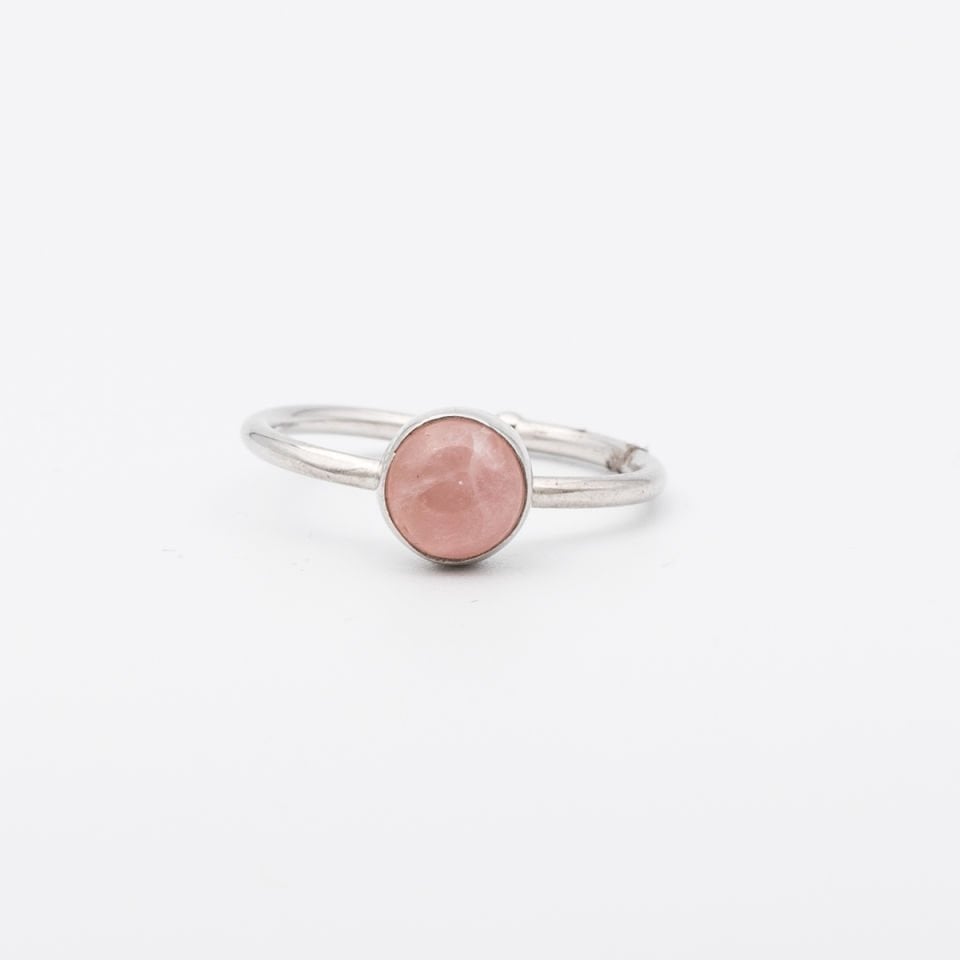Pembe Kuvars 925 Ayar Gümüş Yüzük