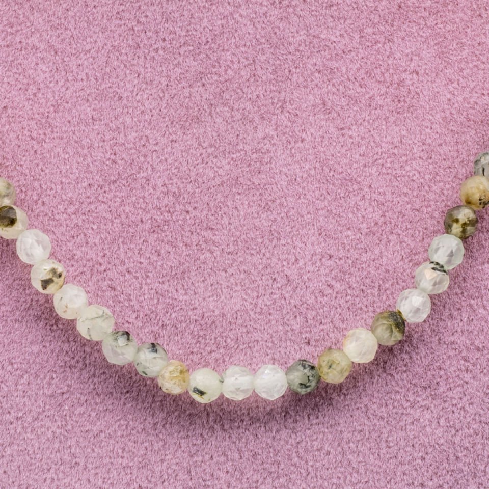 Prehnite 925 Ayar Gümüş Dizi Kolye