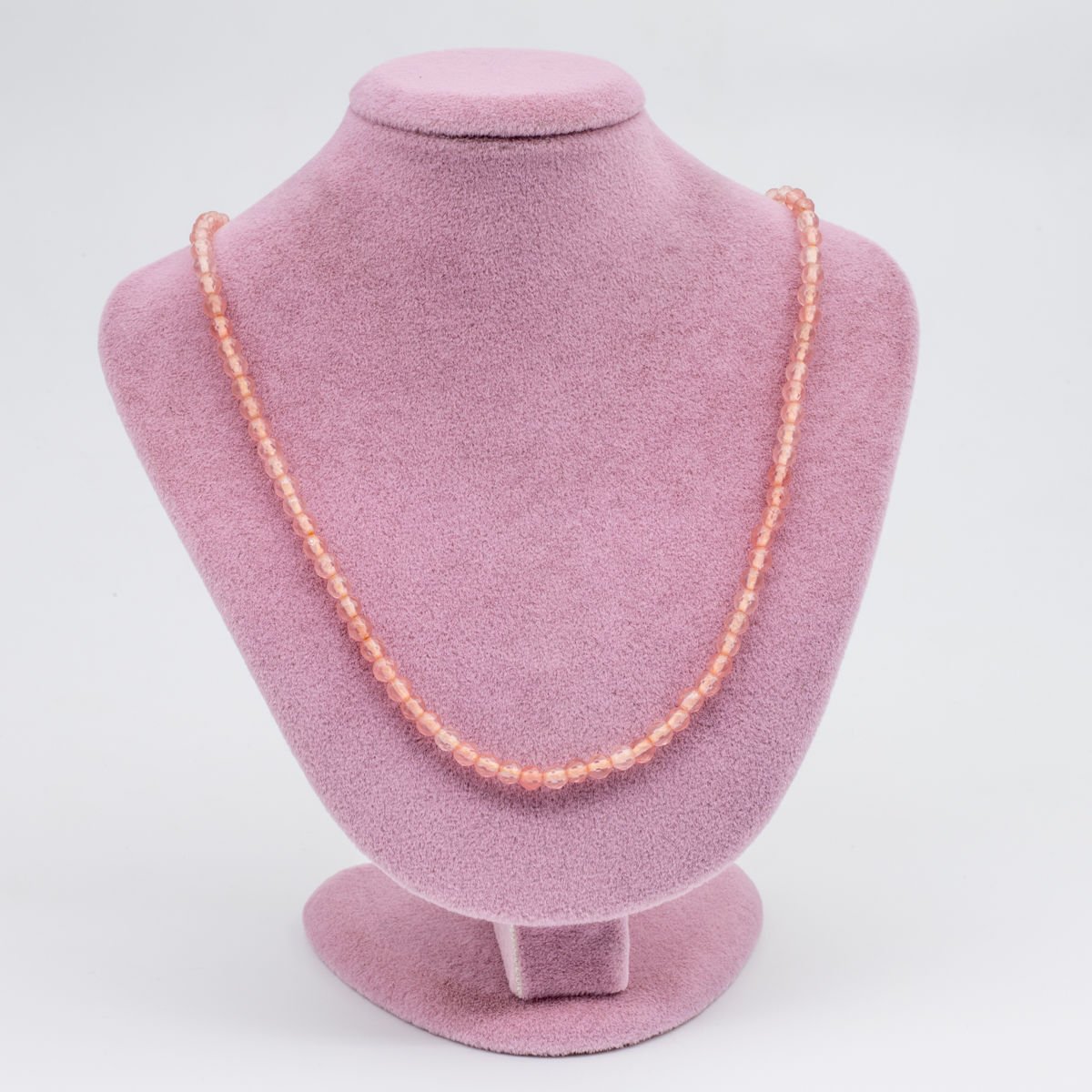 Pembe Kuvars 925 Ayar Gümüş Dizi Kolye