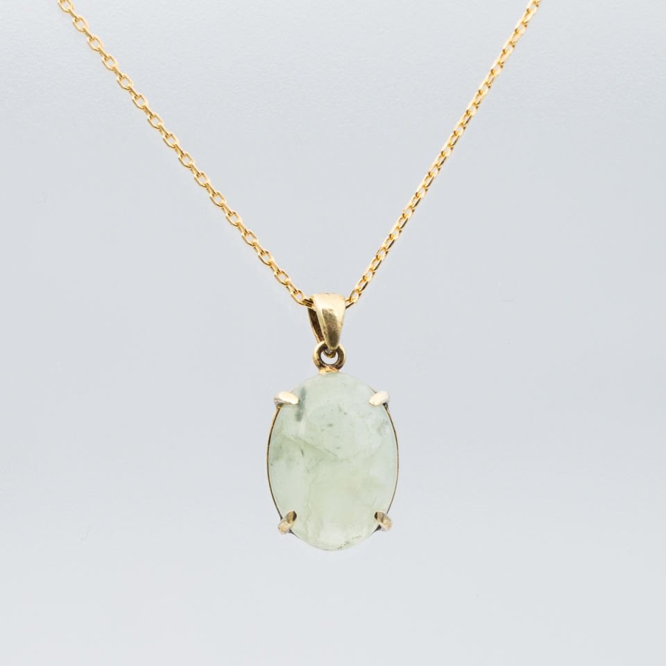 Prehnite 925 Gümüş Ayar Gümüş Kolye