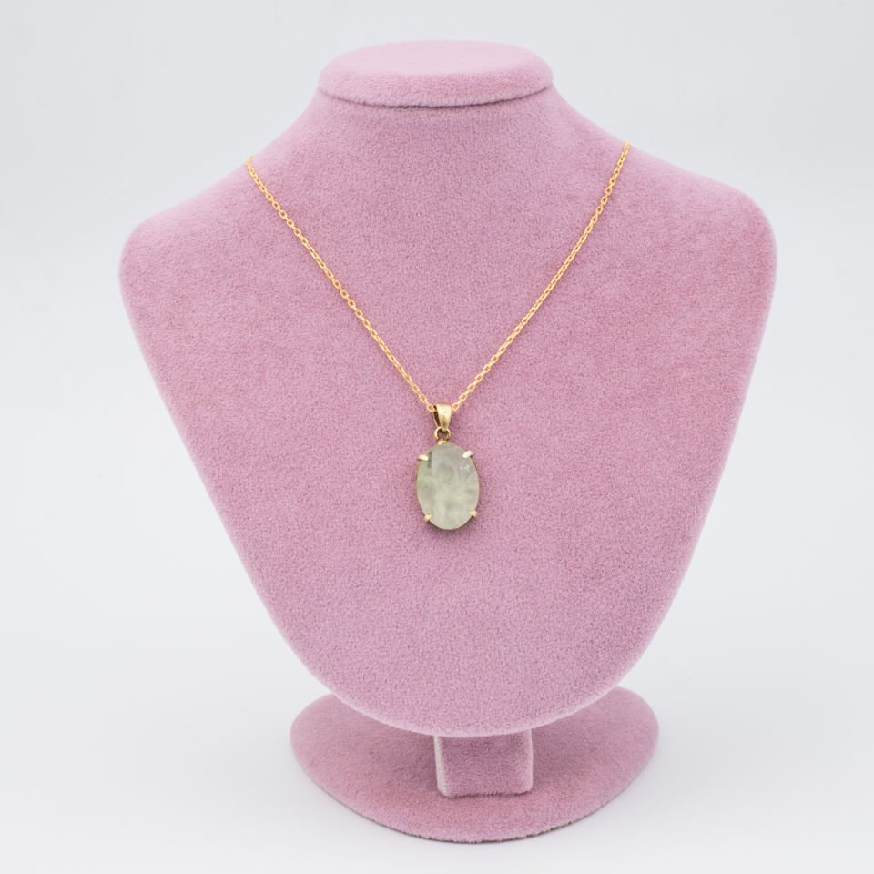 Prehnite 925 Gümüş Ayar Gümüş Kolye