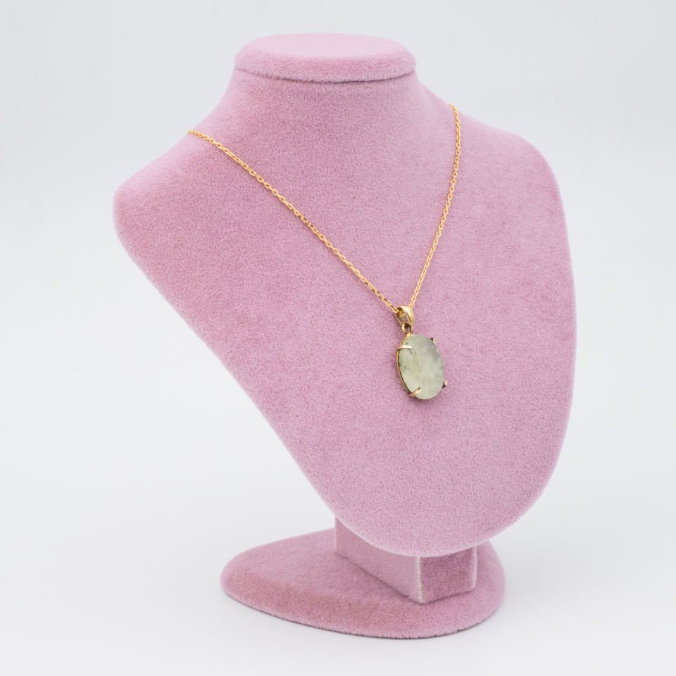 Prehnite 925 Gümüş Ayar Gümüş Kolye