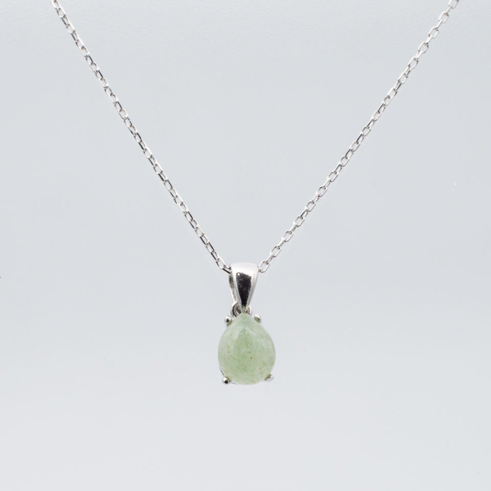Prehnite 925 Gümüş Ayar Gümüş Kolye