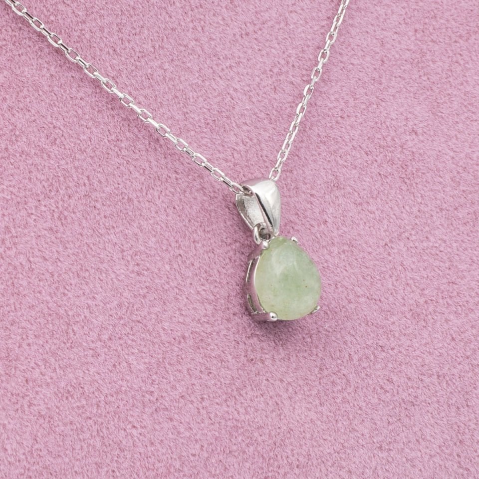 Prehnite 925 Gümüş Ayar Gümüş Kolye