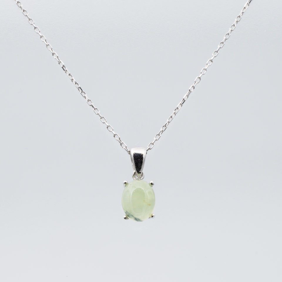 Prehnite 925 Gümüş Ayar Gümüş Kolye
