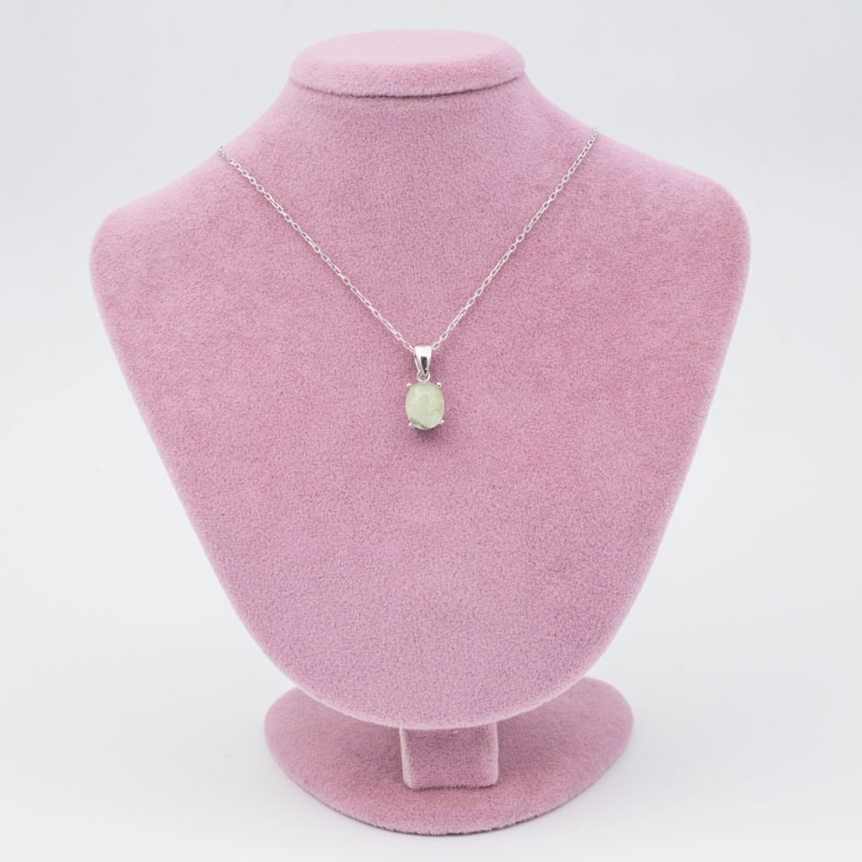 Prehnite 925 Gümüş Ayar Gümüş Kolye