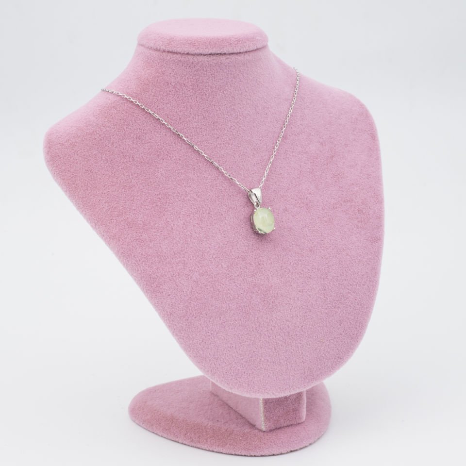 Prehnite 925 Gümüş Ayar Gümüş Kolye