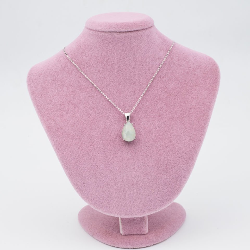 Prehnite 925 Gümüş Ayar Gümüş Kolye
