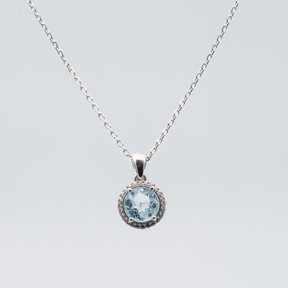 Topaz Doğaltaş 925 Gümüş Ayar Gümüş Kolye