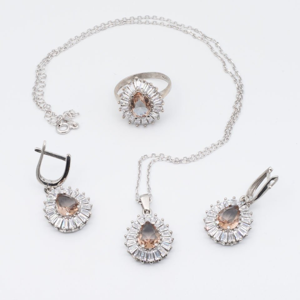 Zultanit 925 Ayar Gümüş Set