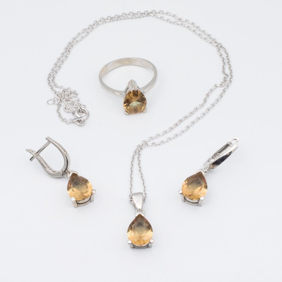 Zultanit 925 Ayar Gümüş Set