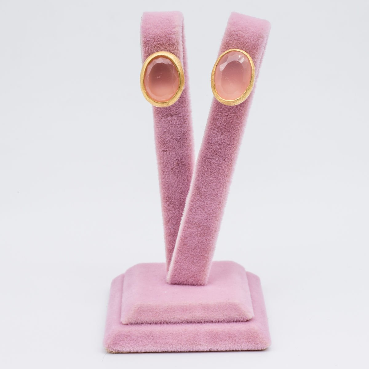 Pembe Kuvars 925 Ayar Gümüş Küpe