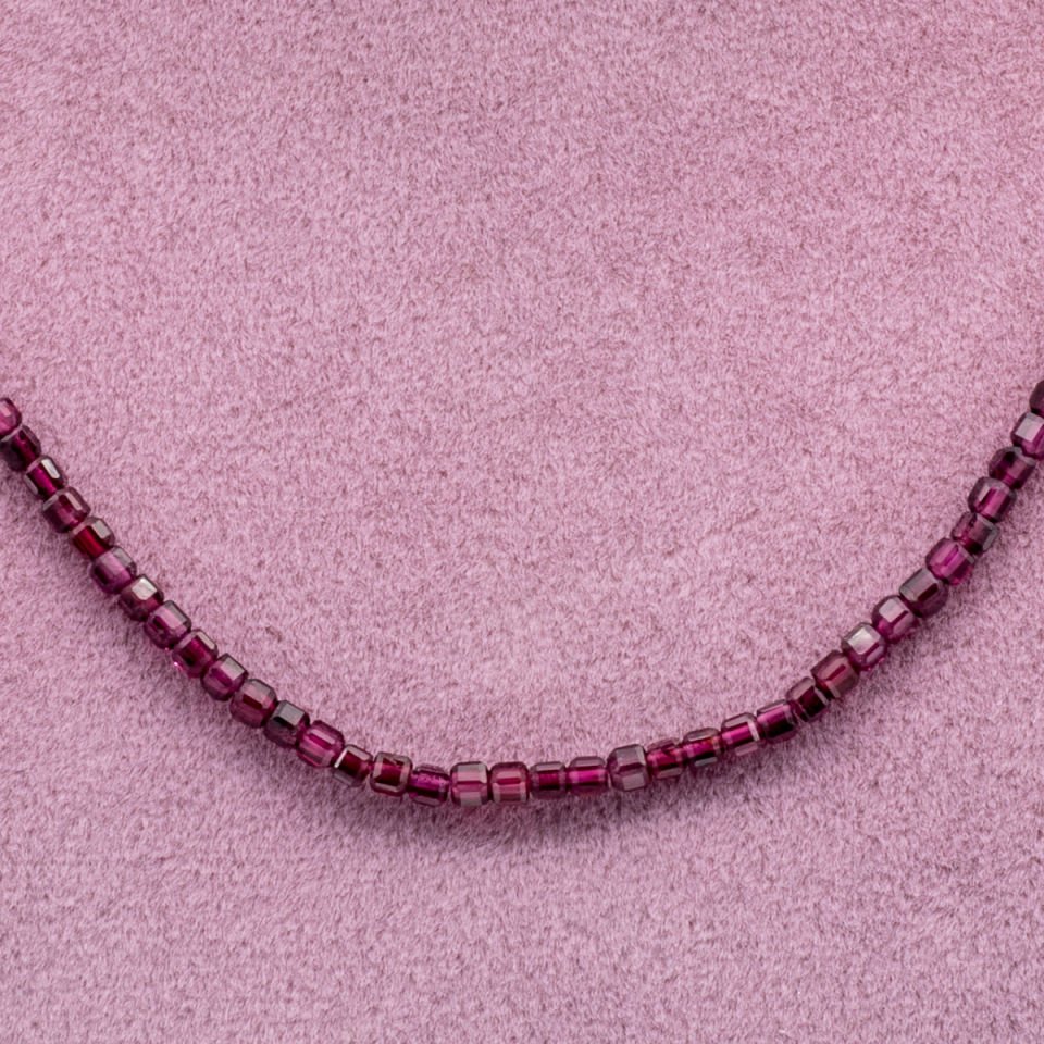 Garnet Lal 925 Ayar Gümüş Dizi Kolye