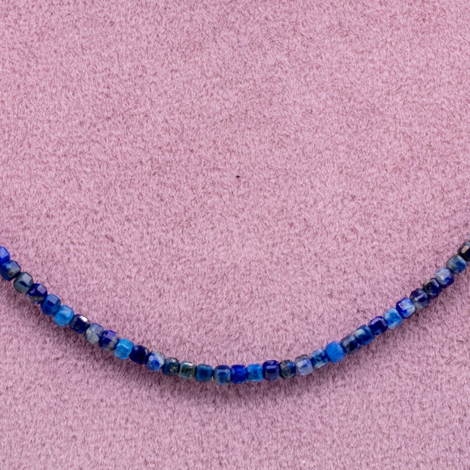 Lapis Lazuli 925 Ayar Gümüş Dizi Kolye