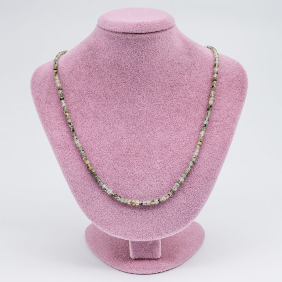Prehnite 925 Ayar Gümüş Dizi Kolye