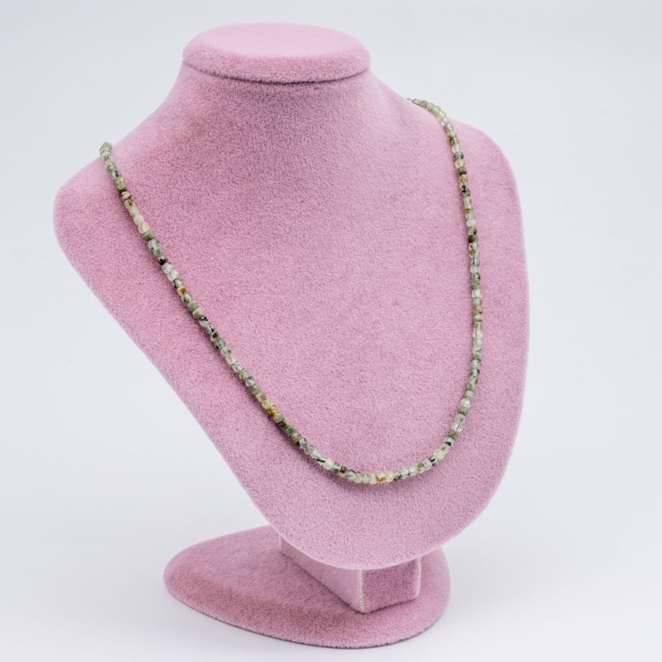 Prehnite 925 Ayar Gümüş Dizi Kolye
