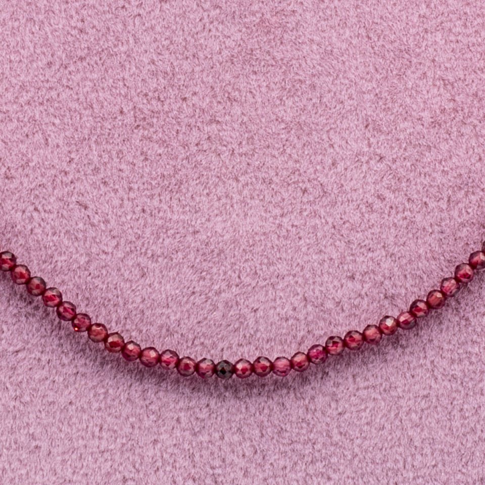 Garnet Lal 925 Ayar Gümüş Dizi Kolye