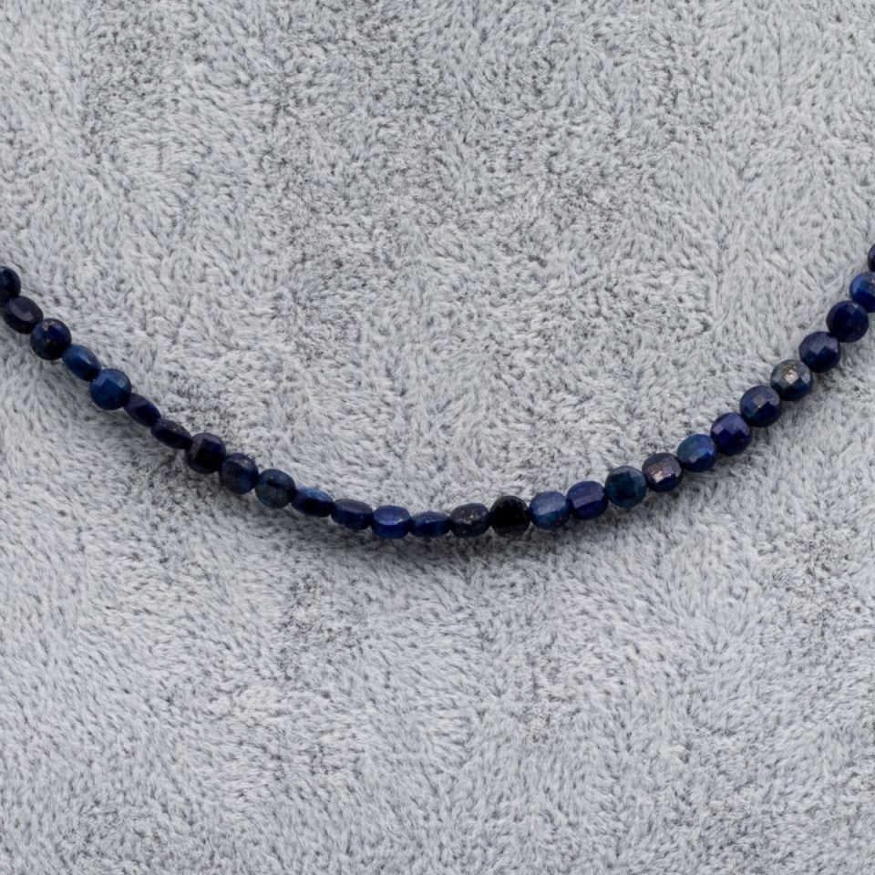 Lapis Lazuli 925 Ayar Gümüş Dizi Kolye